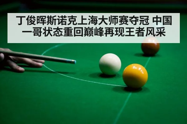 丁俊晖斯诺克上海大师赛夺冠 中国一哥状态重回巅峰再现王者风采